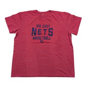 Vintage Adidas Trefoil Two Sided Graphic Shirt New Jersey Nets Red Size XXL